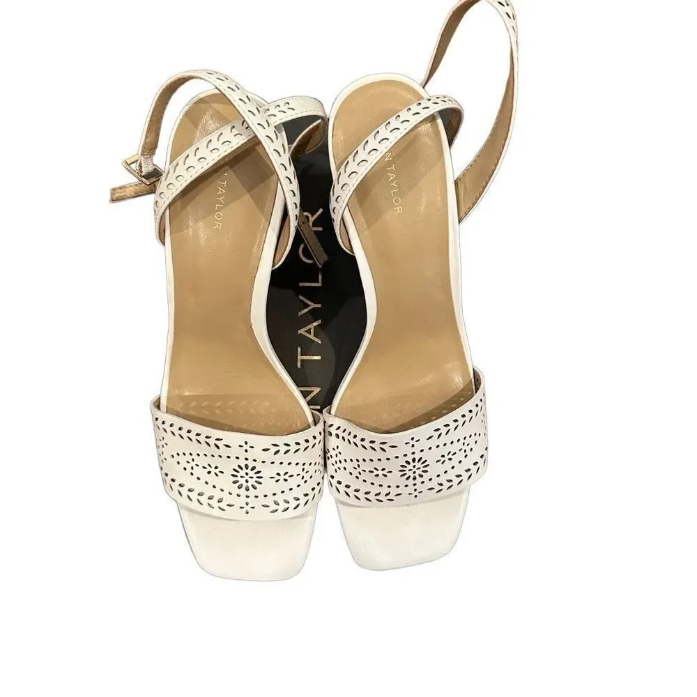 Ann Taylor white proliferated sandals-size 8.5